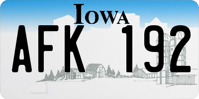 IA license plate AFK192