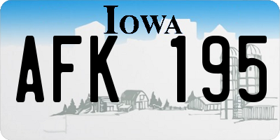 IA license plate AFK195