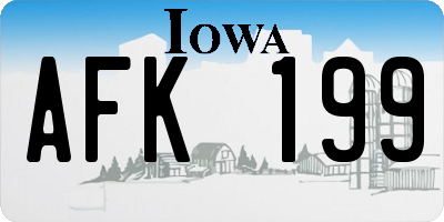 IA license plate AFK199