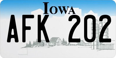 IA license plate AFK202