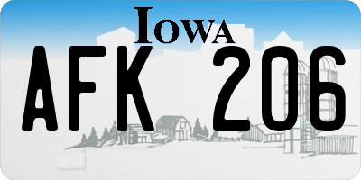 IA license plate AFK206
