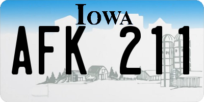 IA license plate AFK211