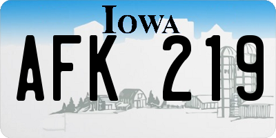 IA license plate AFK219