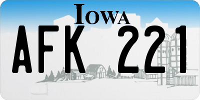 IA license plate AFK221