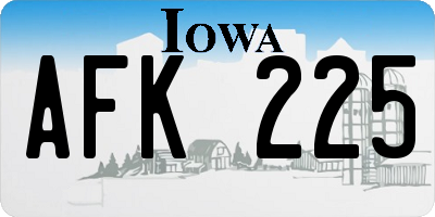 IA license plate AFK225