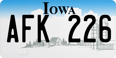 IA license plate AFK226
