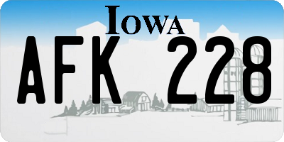IA license plate AFK228