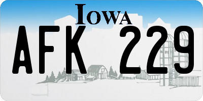 IA license plate AFK229