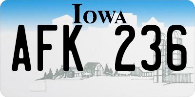IA license plate AFK236