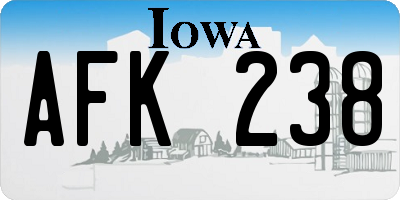 IA license plate AFK238