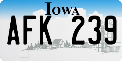 IA license plate AFK239