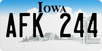IA license plate AFK244