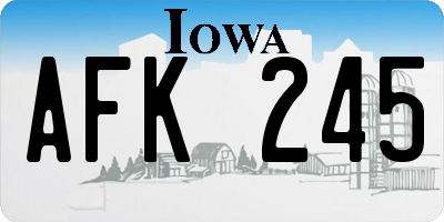 IA license plate AFK245