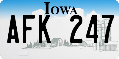 IA license plate AFK247