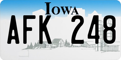 IA license plate AFK248