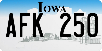 IA license plate AFK250