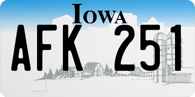 IA license plate AFK251