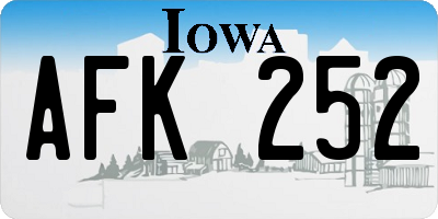 IA license plate AFK252