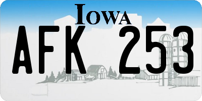 IA license plate AFK253