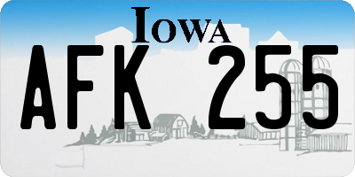 IA license plate AFK255