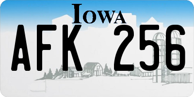 IA license plate AFK256