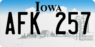 IA license plate AFK257