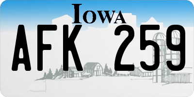 IA license plate AFK259
