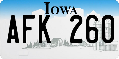 IA license plate AFK260