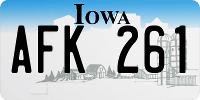 IA license plate AFK261