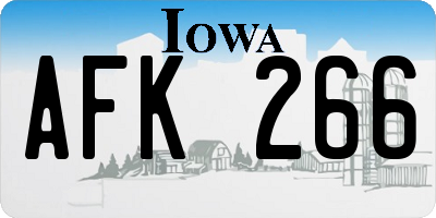 IA license plate AFK266