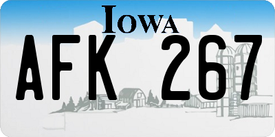IA license plate AFK267