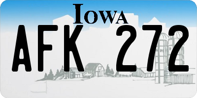 IA license plate AFK272