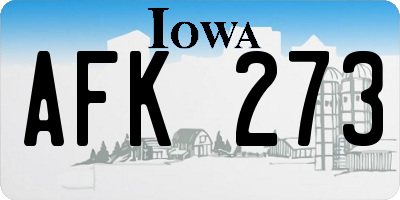 IA license plate AFK273