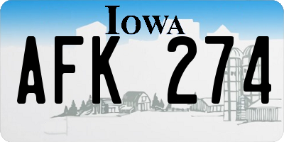 IA license plate AFK274
