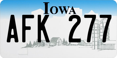 IA license plate AFK277