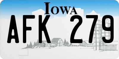 IA license plate AFK279