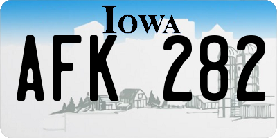 IA license plate AFK282