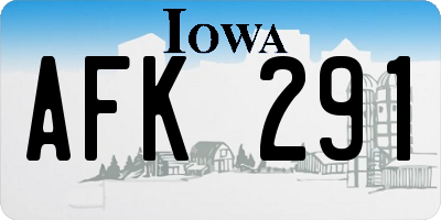 IA license plate AFK291