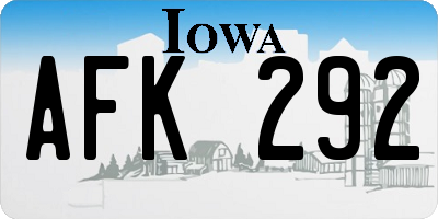 IA license plate AFK292