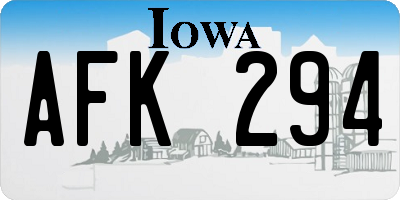 IA license plate AFK294
