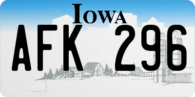 IA license plate AFK296