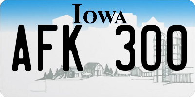IA license plate AFK300