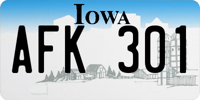 IA license plate AFK301