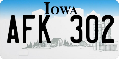 IA license plate AFK302