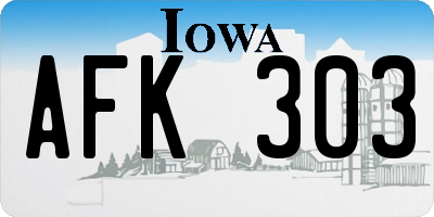 IA license plate AFK303