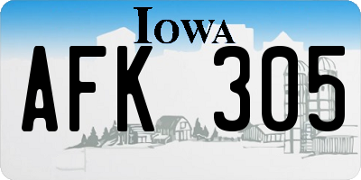 IA license plate AFK305