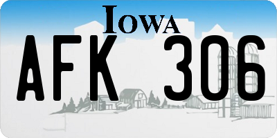 IA license plate AFK306