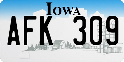 IA license plate AFK309