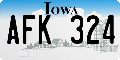 IA license plate AFK324