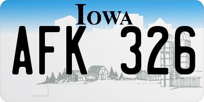 IA license plate AFK326
